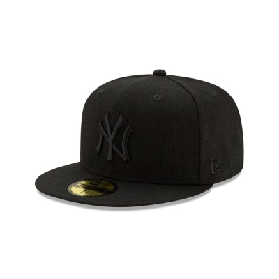 Black New York Yankees Hat - New Era MLB Wool 59FIFTY Fitted Caps USA4035927